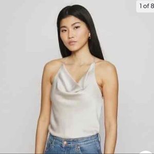 Abercrombie and Fitch Cowl Silk Champagne Bodysuit NWOT